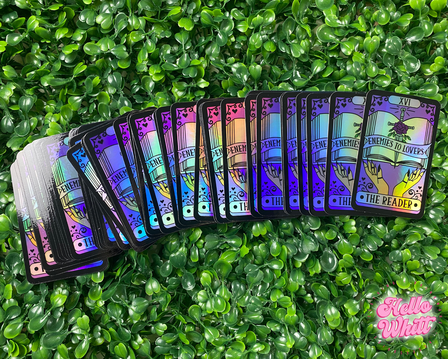 Enemies to Lovers Tarot Card Holographic Waterproof Sticker