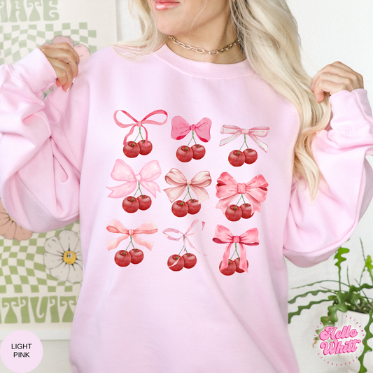 Cherry Bows Crewneck Sweatshirt