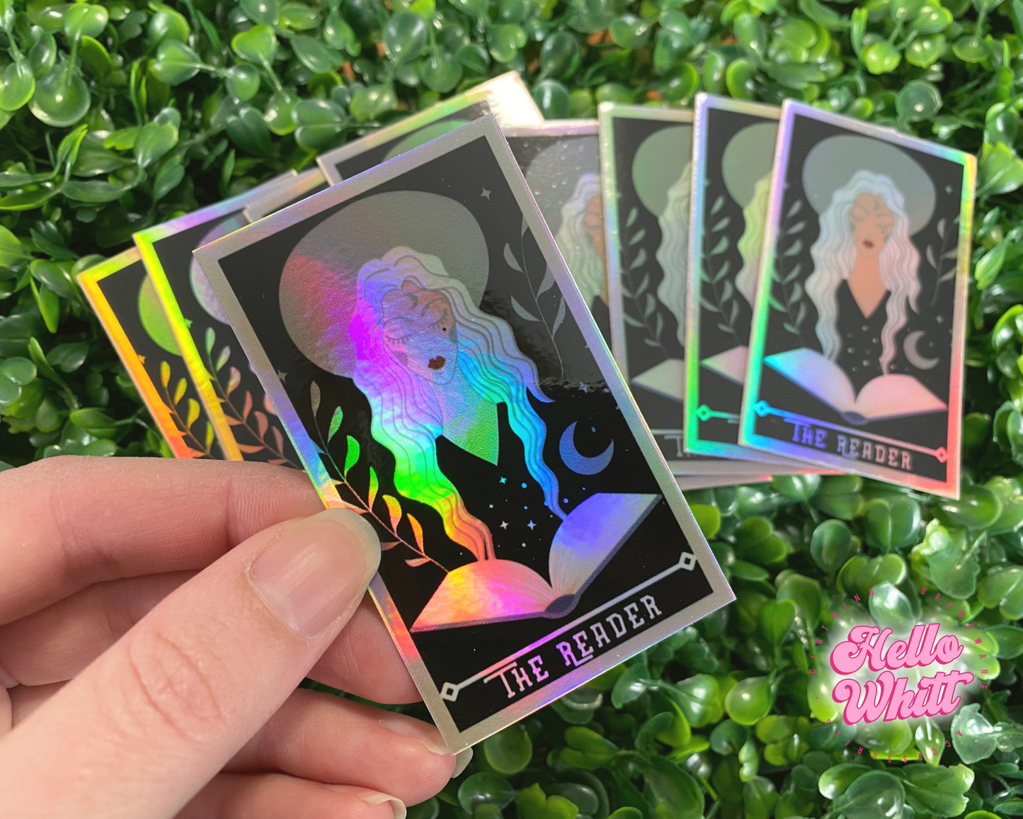 The Reader Tarot Card Holographic Waterproof Sticker