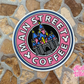 Main Street Coffee Waterproof Sticker