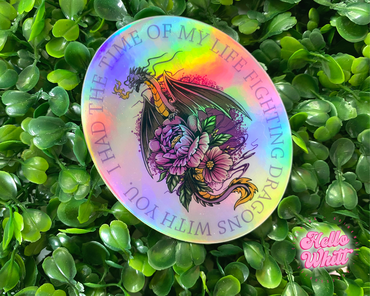 Fighting Dragons With You Holographic Waterproof Sticker