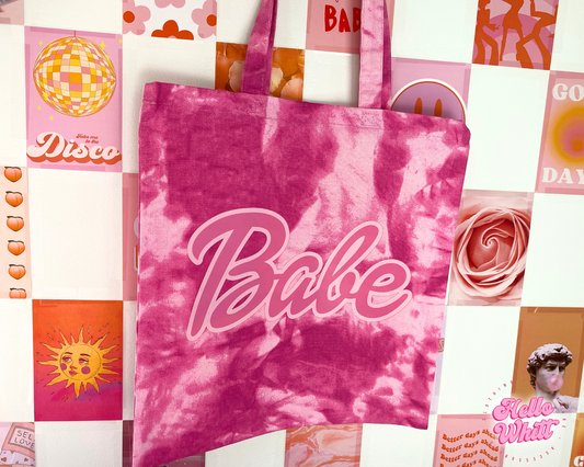 Babe Tie Dye Tote Bag