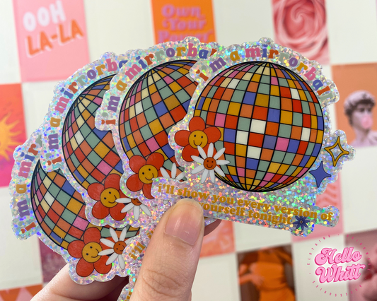 I'm a Mirrorball Sparkle Waterproof Sticker