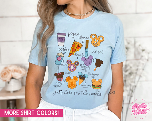 Just Here For the Snacks Comfort Colors T-Shirt