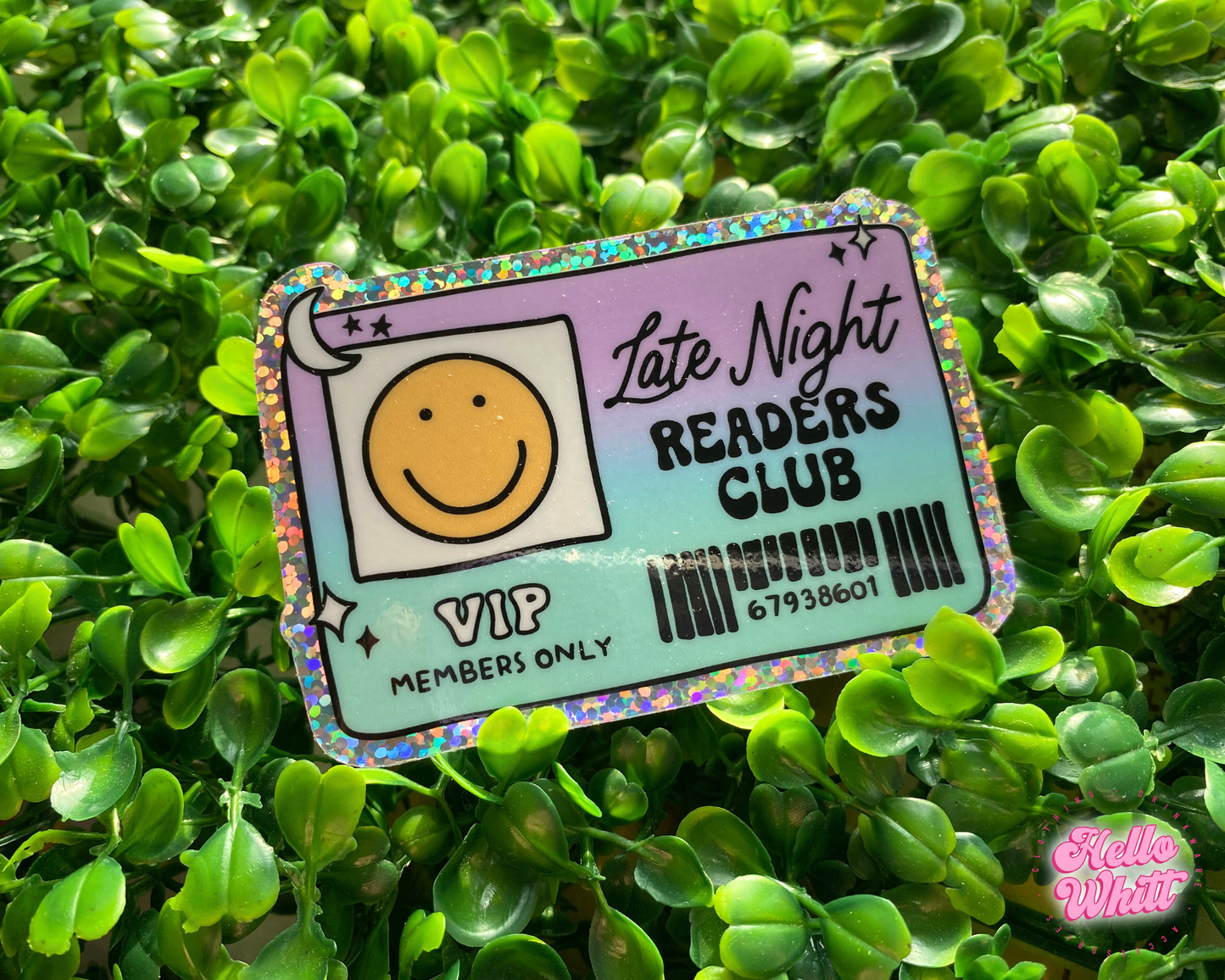 Late Night Readers Club Sparkle Waterproof Sticker