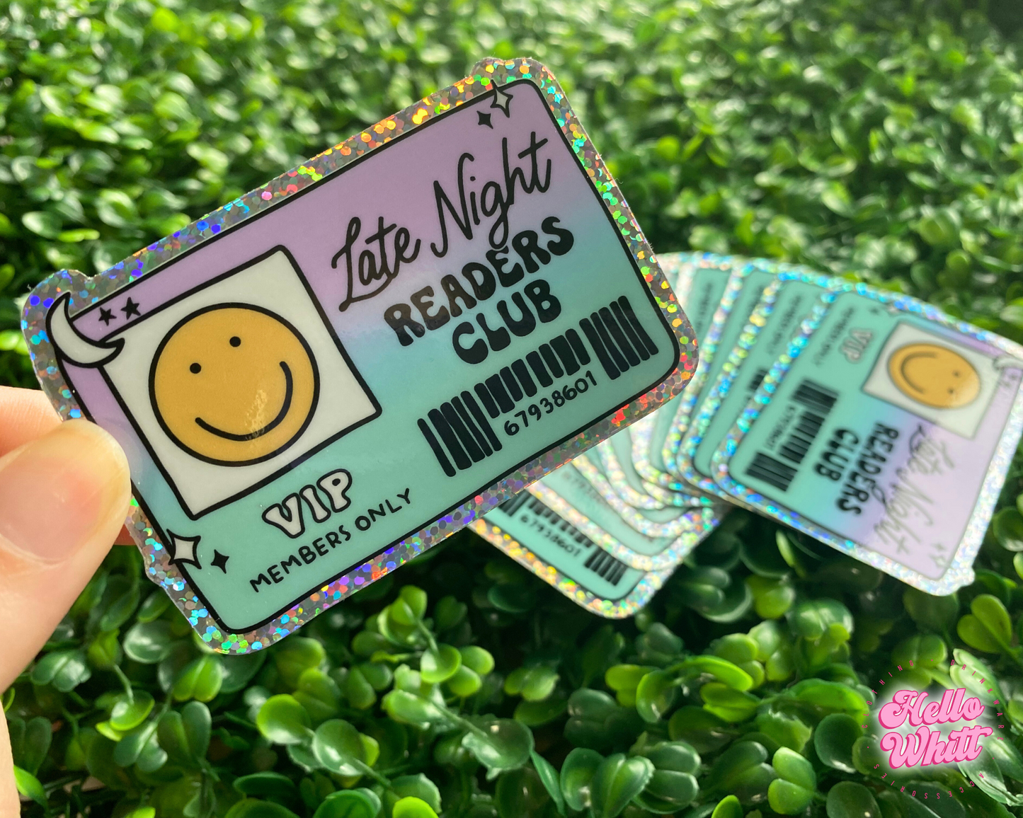 Late Night Readers Club Sparkle Waterproof Sticker