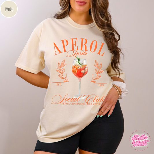 Aperol Spritz Social Club Comfort Colors T-Shirt