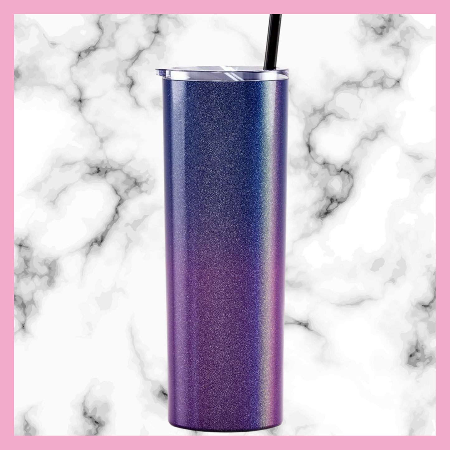 Glitter Nightshade Skinny Stainless Steel Tumbler