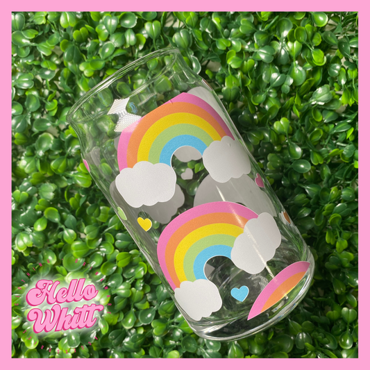 Rainbows 16oz Glass Can