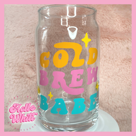 Cold Brew Babe 16oz Glass Can